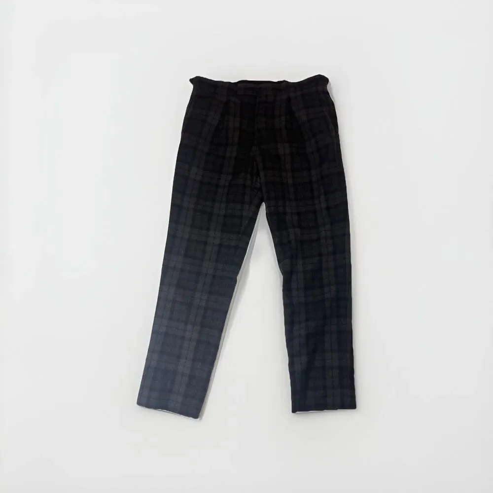 Brooks Brothers Milano Fit Wool Plaid Dress Pants – Men’s 35x29 – Gray/Black